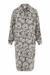 Zusss  Doorknoop jurk met grafische print offwhite/ zwart