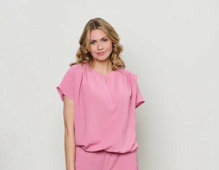 &amp;CO Nola blouse V hals vintage pink