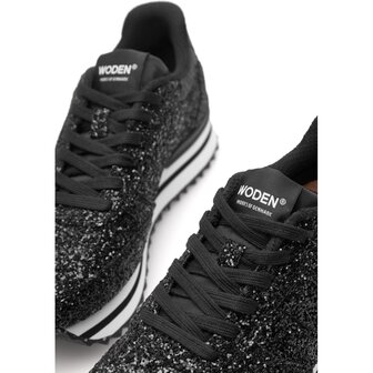 Woden Ronja Plateau glitter/black