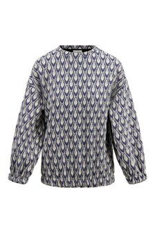 Zusss sweater van jacquard stof navy