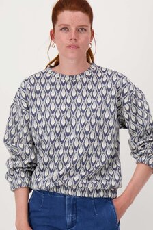 Zusss sweater van jacquard stof navy