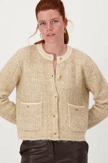 Zusss  jacquard vest met visgraat structuur