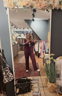 Broek  streep bordeaux