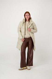 Zusss lange bubblecoat met teddy details  kit