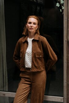 &amp;CO Hazel jasje suedine caramel