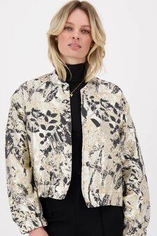 Zusss Jacquard glans jasje beige/goud