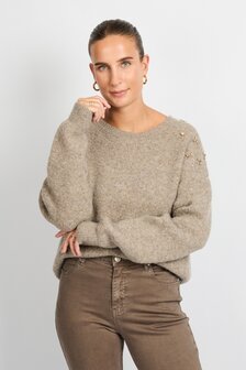 C&amp;S Kirsten knit pullover sand