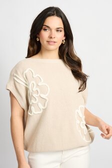 C&amp;S Violette knit gilet zand