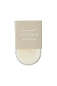 Zusss geurkaarsje in wikkel schooljaar wit/lichtgroen