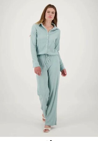 Zusss crincle blouse 3/4 mouw grijsblauw