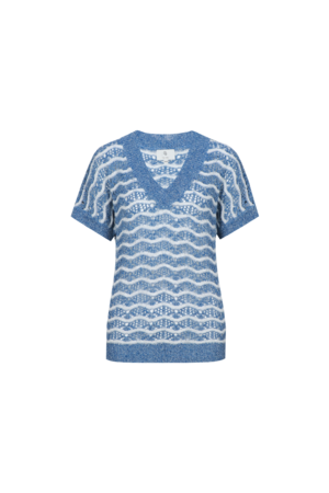 C&S Kalla knit pullover  blue/offwhite