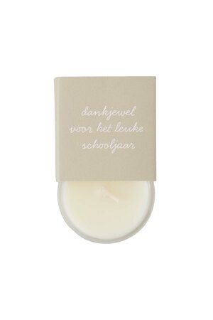 Zusss geurkaarsje in wikkel schooljaar wit/lichtgroen