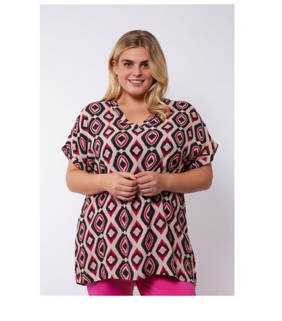 Exxcellent  Rowena top zand/ magenta