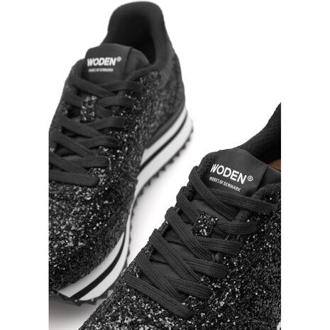 Woden Ronja Plateau glitter/black