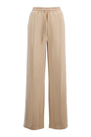 Zusss Jersey  broek met bies beige/off white
