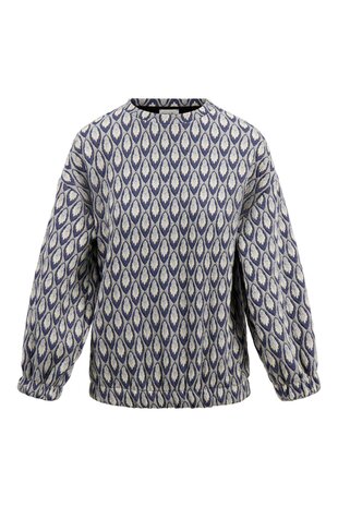 Zusss sweater van jacquard stof navy
