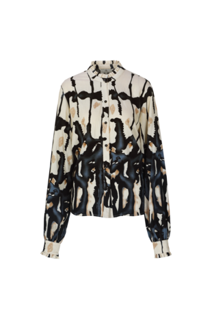 C&S Lara blouse sand/light jeans blue