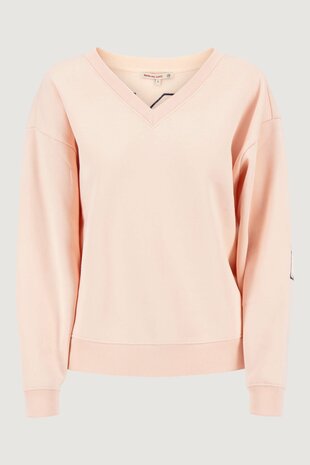 Zusss V hals sweater met tekst 