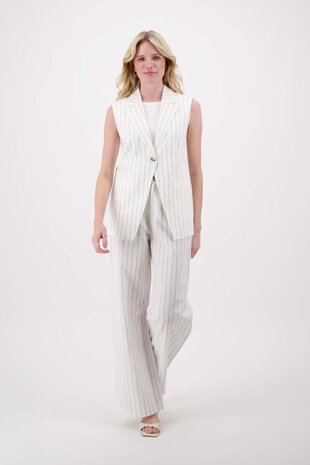 Zusss Pinstripe  broek soft kit/zwart