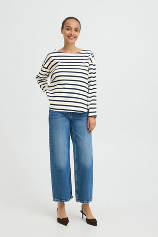 B.Young pullover  wit/blauw