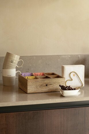Zusss servetten houder hart shape gold