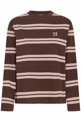 B.Young Raja stripe tshirt fudge stripe