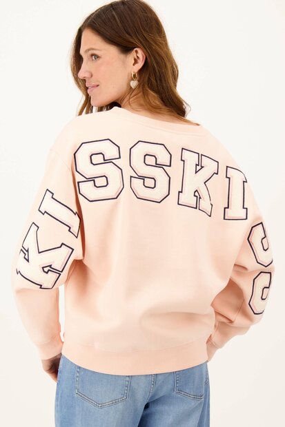 Zusss V hals sweater met tekst 