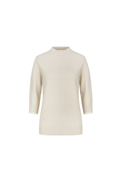 C&amp;S Astrid knit pullover  sand /wool white