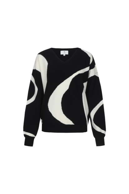C&amp;S Alix knit pullover black/sand