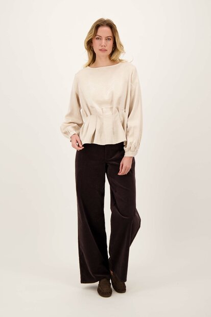 Zusss Voile top pleats nude 