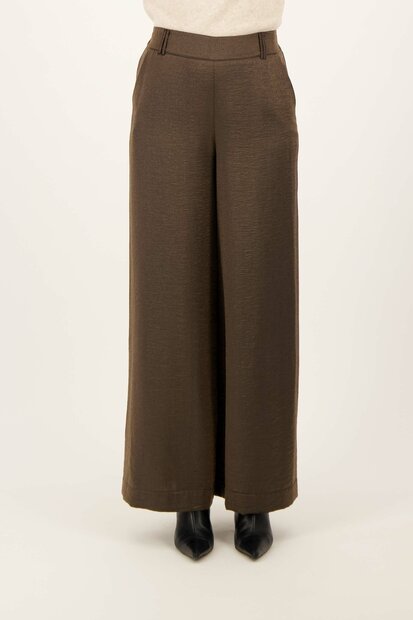 Zusss Satin glam trouser  champagne gold