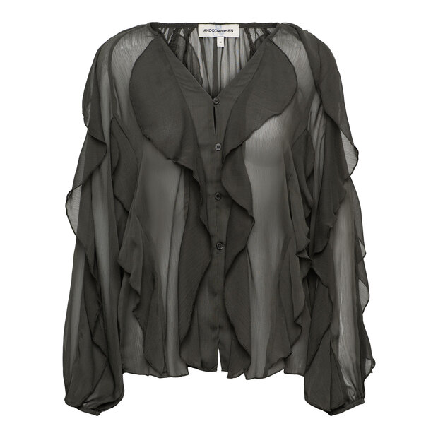 &amp;CO blouse Wies Dark khaki