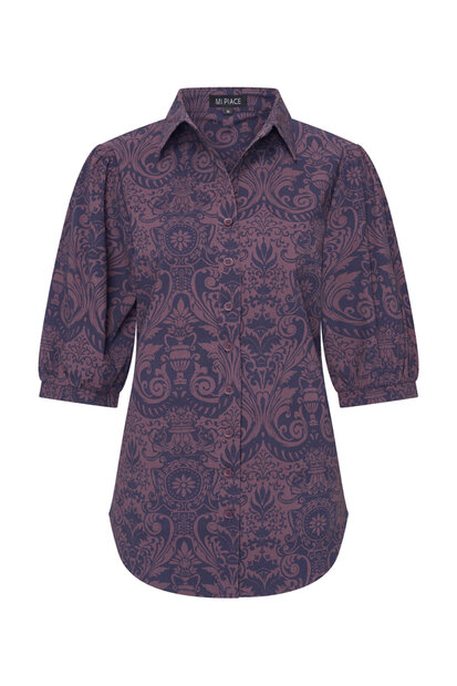 Mi Piace Blouse Puff sleeves baroque print