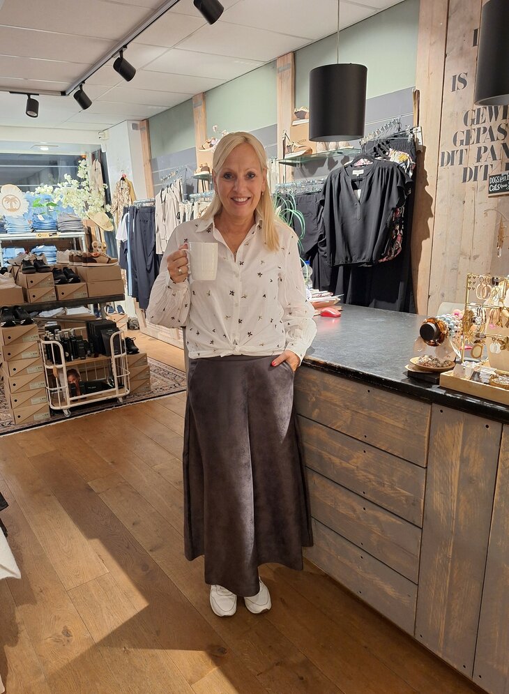 B.Young skirt brown vegan leather mix