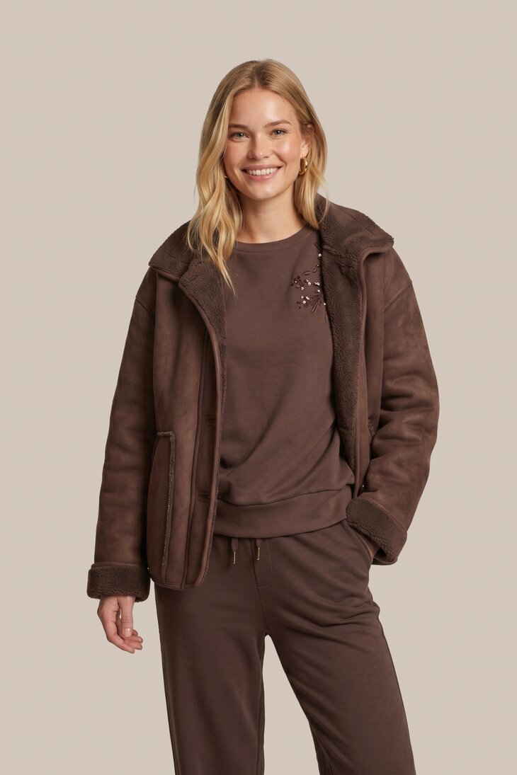C&amp;S Omara coat mocha brown