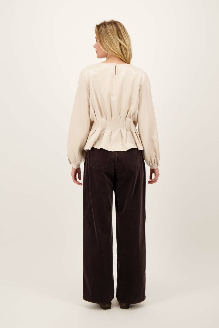 Zusss Voile top pleats nude 