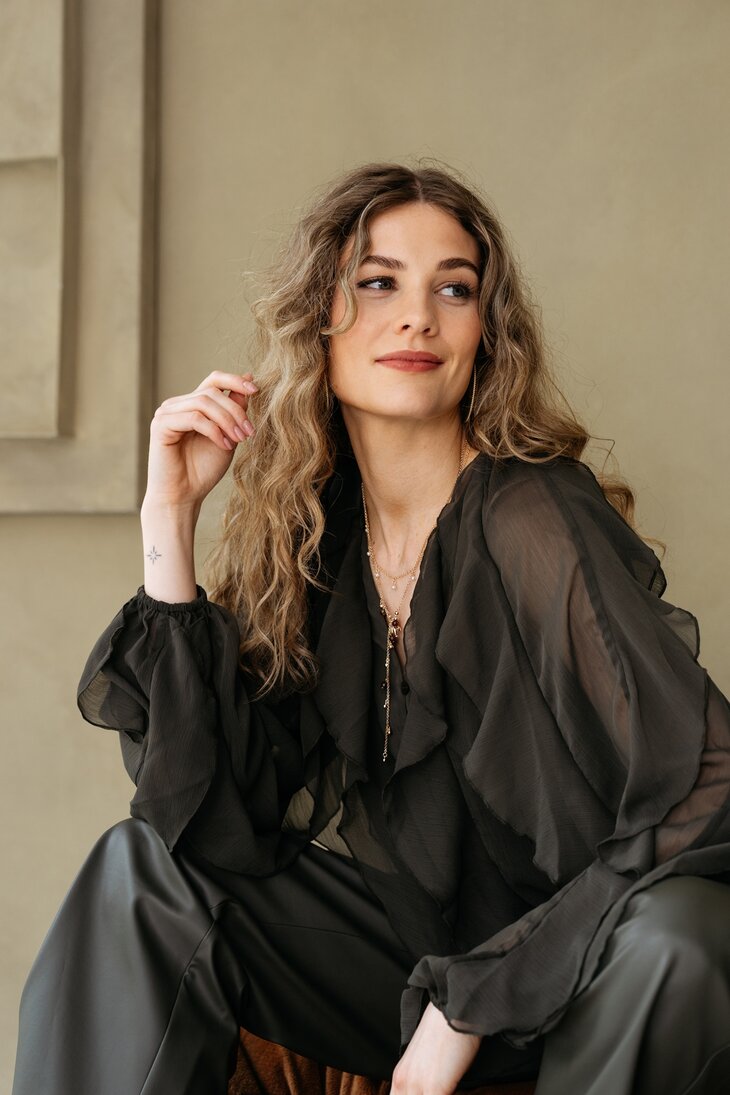 &amp;CO blouse Wies Dark khaki