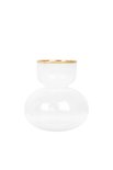 Glazen vaasje met goud 9x6x15cm wit/goud