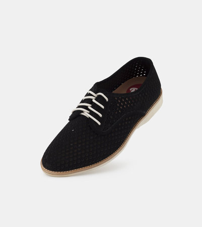 Rollie veterschoen zwart suede