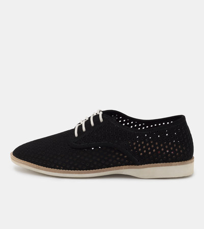 Rollie veterschoen zwart suede