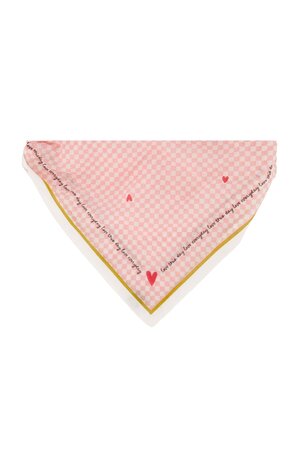 Zusss Bandana love  ruit roze/wit