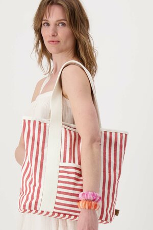 Zusss Streep tas wit/rood