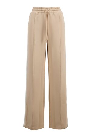 Zusss Jersey  broek met bies beige/off white