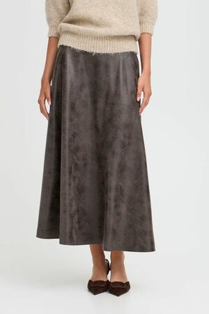 B.Young skirt brown vegan leather mix