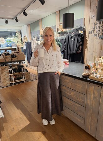 B.Young skirt brown vegan leather mix