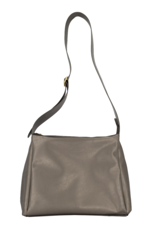 Zusss schoudertas met brede band metallic zilver