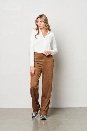 &CO Hazel Broek suedine caramel