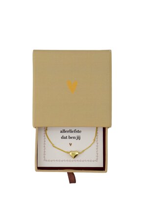 Zusss ketting hartje in schuifdoosje in je hart zand
