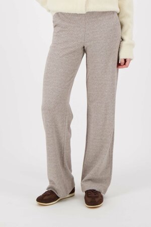 Zusss Jacquard broek beige/off white