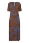 B.Young Slit dress bruin/blauw